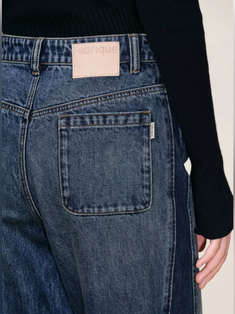 NWT- FABRIQUE Mia Two Tone Panel Jeans Denim - Picture 11 of 15